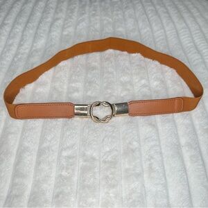 Elegant Tan Belt with Gold Accent